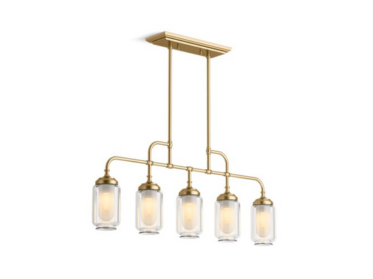 KOHLER Lighting - Artifacts 36" Linear Chandelier (K-22660-CH05-BGL) - Moderne Brushed Gold