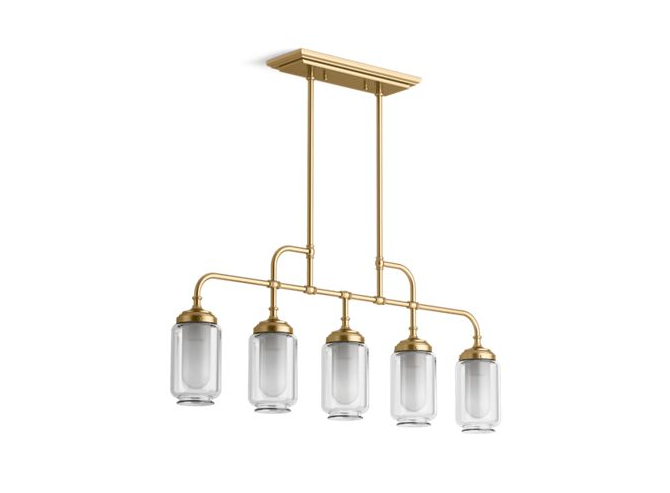 KOHLER Lighting - Artifacts 36" Linear Chandelier (K-22660-CH05-BGL) - Moderne Brushed Gold