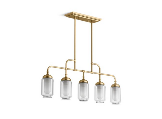 KOHLER Lighting - Artifacts 36" Linear Chandelier (K-22660-CH05-BGL) - Moderne Brushed Gold