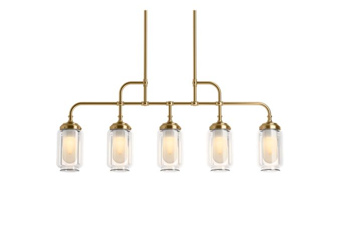 KOHLER Lighting - Artifacts 36" Linear Chandelier (K-22660-CH05-BGL) - Moderne Brushed Gold