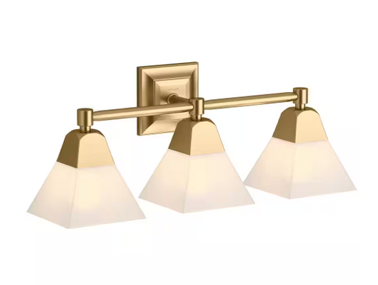 KOHLER Lighting - Memoirs 3-Light Moderne Sconce (23688-BA03-BGL) - Brushed Gold