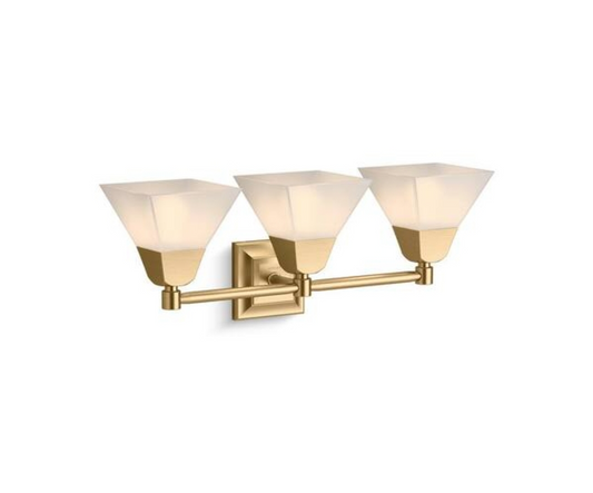 KOHLER Lighting - Memoirs 3-Light Moderne Sconce (23688-BA03-BGL) - Brushed Gold